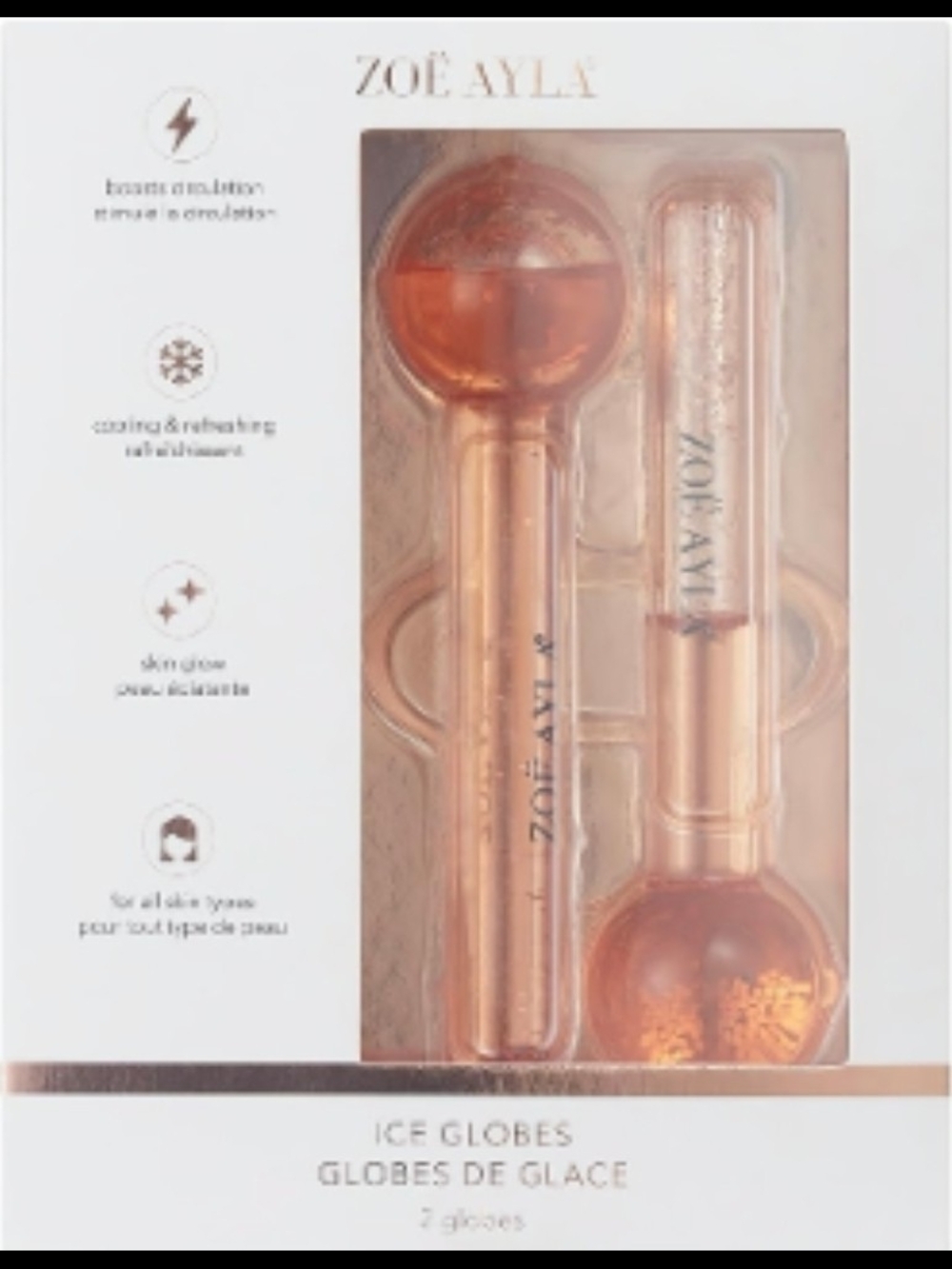 ZOË AYLA Ice Globes - Rose Gold Facial Massagers